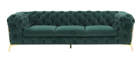 Divani Casa Sheila - Transitional Emerald Green Fabric Sofa