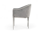 Modrest Mancos - Modern Grey Velvet Accent Chair