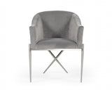 Modrest Mancos - Modern Grey Velvet Accent Chair