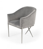 Modrest Mancos - Modern Grey Velvet Accent Chair