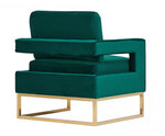 Modrest Edna Modern Green Velvet & Gold Accent Chair