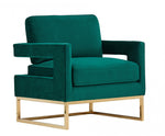 Modrest Edna Modern Green Velvet & Gold Accent Chair