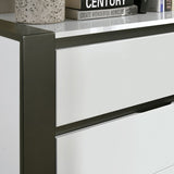 Birsfelden- Contemporary White/Metallic Grey Chest