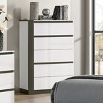 Birsfelden- Contemporary White/Metallic Grey Chest