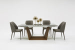 Modrest Babia Modern Smoked Glass & Walnut Extendable Dining Table