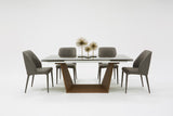 Modrest Babia Modern Smoked Glass & Walnut Extendable Dining Table