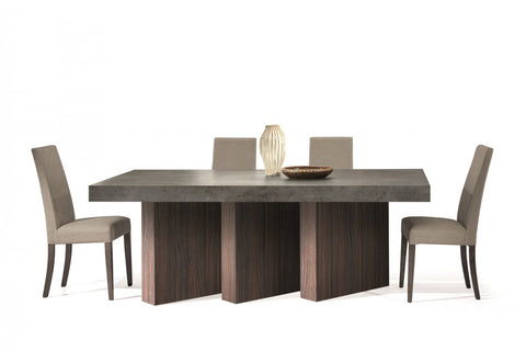 Nova Domus Amsterdam - Modern Grey Volcano & Eucalyptus Oak Dining Table