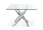 Modrest Pyrite Modern Rectangular Glass Dining Table