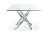 Modrest Pyrite Modern Rectangular Glass Dining Table