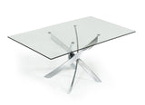 Modrest Pyrite Modern Rectangular Glass Dining Table