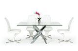 Modrest Pyrite Modern Rectangular Glass Dining Table