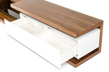 Modrest Jefferson Low Modern Walnut & White TV Unit