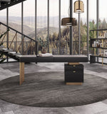 Modrest Trahan - Modern Grey Elm & Gold Office Desk