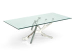 Modrest Legend Modern Glass & Stainless Steel Dining Table