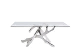 Modrest Legend Modern Glass & Stainless Steel Dining Table