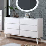 Lennart Mid-Century Modern White Dresser