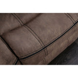 Celia - Transitional Leatherette Brown Sofa