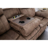 Celia - Transitional Leatherette Brown Sofa