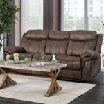 Celia - Transitional Leatherette Brown Sofa