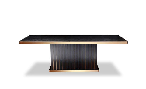 A&X Talin Modern Black Crocodile & Rosegold Dining Table