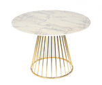 Modrest Holly Modern White & Gold Round Dining Table