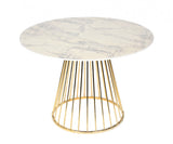 Modrest Holly Modern White & Gold Round Dining Table