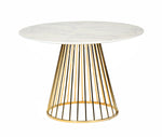 Modrest Holly Modern White & Gold Round Dining Table