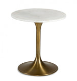 Modrest Collins - Glam White Marble & Gold End Table