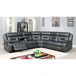 Omeet - Transitional Gray Sectional Recliner