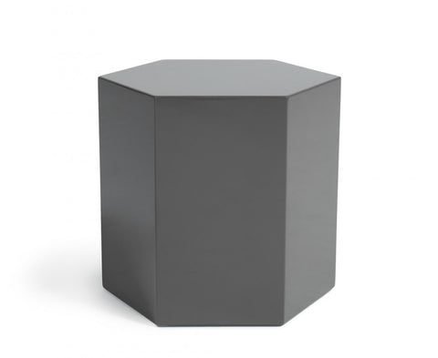 Modrest Newmont - Modern Medium Light Grey High Gloss End Table