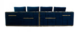 Divani Casa Mobray - Glam Blue & Gold Fabric Sofa