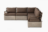 Renava Garza - Outdoor Concrete & Teak Modular Sectional