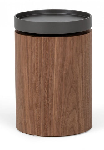 Modrest Bascom- Modern Grey and Walnut End Table