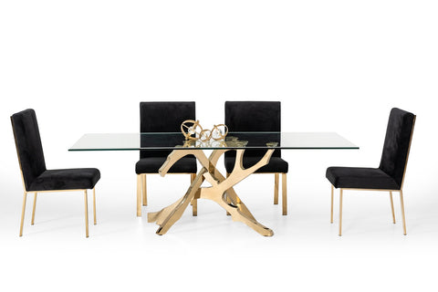 Modrest Legend Modern Glass & Gold Dining Table