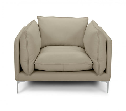 Divani Casa Harvest - Modern Taupe Full Leather Chair