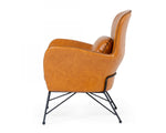 Modrest Kirk - Modern Brown Eco-Leather Accent Chair