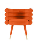 Modrest Otero - Modern Orange & Gold Velvet Accent Chair