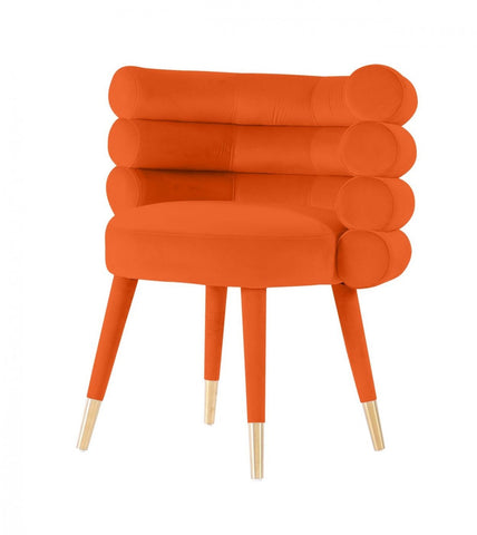 Modrest Otero - Modern Orange & Gold Velvet Accent Chair