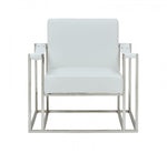 Modrest Larson Modern White Leatherette Accent Chair