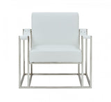 Modrest Larson Modern White Leatherette Accent Chair