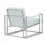 Modrest Larson Modern White Leatherette Accent Chair