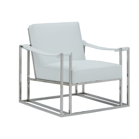 Modrest Larson Modern White Leatherette Accent Chair