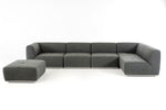 Divani Casa Hawthorn - Modern Grey Fabric Modular Sectional Sofa + Ottoman