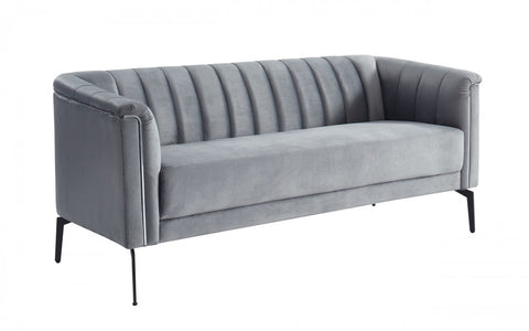 Divani Casa Patton - Modern Grey Fabric Sofa