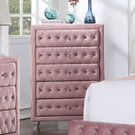 Zohar- Pink Velvet-like Glam Bed