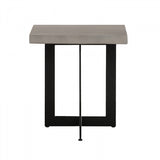 Modrest Sharon Modern Concrete & Black Metal End Table