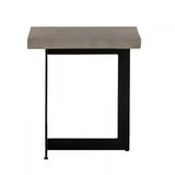 Modrest Sharon Modern Concrete & Black Metal End Table