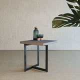 Modrest Sharon Modern Concrete & Black Metal End Table