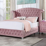 Zohar Pink Velvet-Like Glam Bed