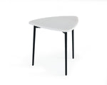 Modrest Andros - White Marble + Black Metal End Table